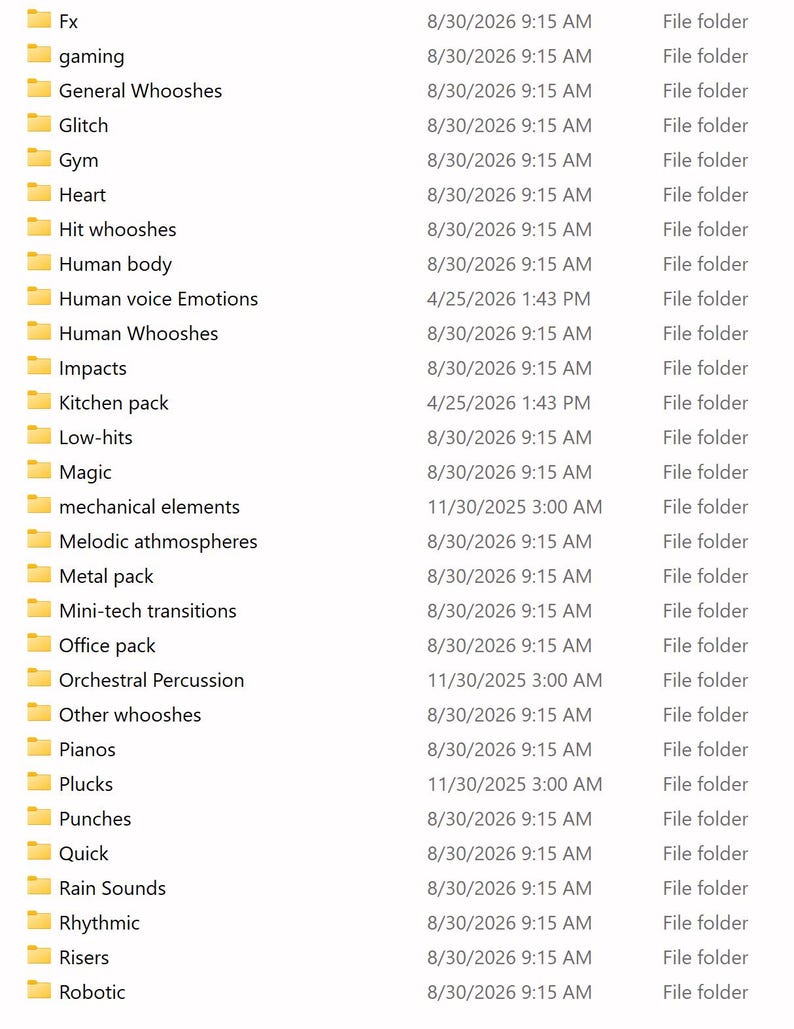 Cinematic Sound Effects Pack – 14,000 SFX for Video, Film & YouTube (44GB Library, 30 Packs) image 9