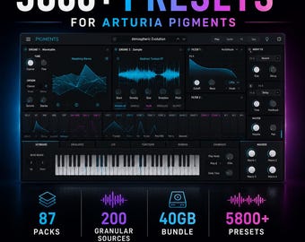 5800+ presets voor Arturia-pigmenten | 87 pakketten + 200 granulaten | Bundel van 40 GB