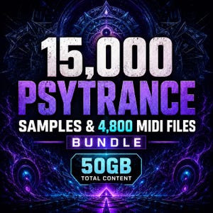 15,000 Psytrance Samples & 4,800 MIDI Files Bundle | 50GB Producer Pack