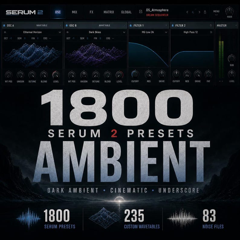 1800 Ambient | Cinematic Serum Presets + Wavetables & Noises image 1
