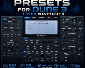 10 000 Presets for Dune 3 + 1200 Wavetables