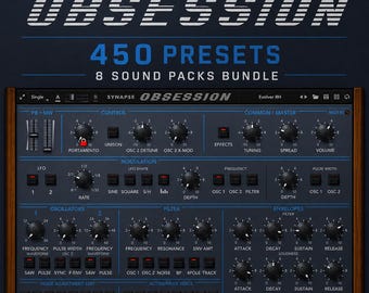 450 préréglages analogiques pour Synapse Audio Obsession | Pads, basses, câbles et claviers vintage