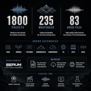 1800 Ambient | Cinematic Serum Presets + Wavetables & Noises image 2