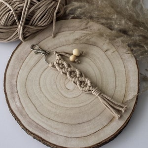Macrame Keychain Bagcharm with Beads