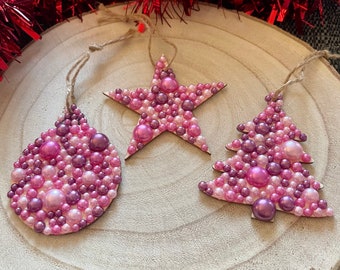 Handmade bespoke pearl Christmas decorations