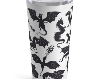 Nerd Themed Dragon DnD Pathfinder RPG coffee Tumbler 20oz,unique dnd gift