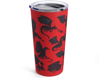 Dragon DnD Pathfinder RPG coffee Tumbler 20oz,unique dnd gift