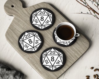 Dnd Drink Coasters, Dnd Cup Coasters, D20 Coasters, Dnd Dm coaster, Dungeons and Dragons coaster,unique dnd gift