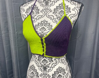 Crochet Crop Top- Halloween Two tone