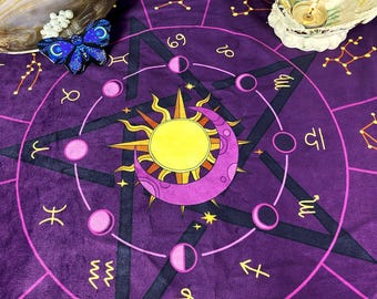 Tissu de tarot de sorcière