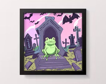 Frog in Graveyard Print