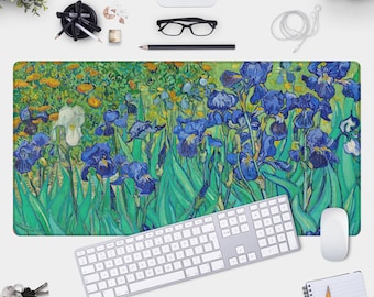 モネの花のデスクマット - 鮮やかな春の色彩 - クラシックな絵画にインスパイアされた