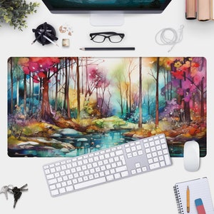 XL Mystic Forest Desk Pad: Nature Gaming Mouse Pad