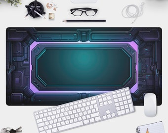 Sci-Fi Wall Panel Desk Mat - Gamer Pad with Cyber Punk Vibes