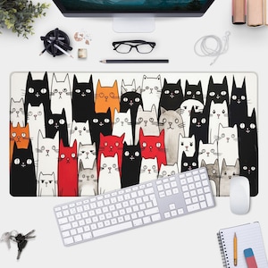 Cute Cat Gamer Pad - Cat Lovers' Mousepad - Cat Mom Mouse Pad - Cat Theme Office Accessories