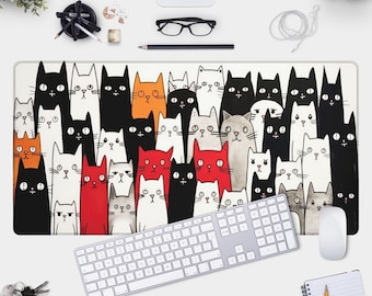 Katzenliebhaber Schreibtischmatte - Niedliches Gamer Mousepad mit Katzen Thema