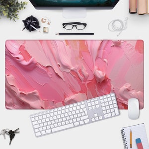 Pink Paint Gamer Pad - Large Desk Mat for Vibrant Aesthetic and Gaming - Designer Mouse Pad