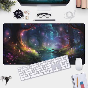 Forest Gaming Mouse Pad - Enchanted Desk Mat for Gamers - Cute & Aesthetic Design