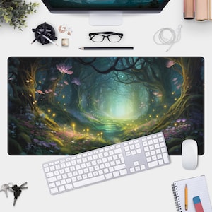 Fairy Forest Desk Mat - Gaming Pad and Mouse Pad for a Magical Workspace
