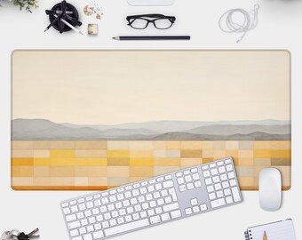 Aesthetic Landscape Desk Mat - Abstract Art and Muted Colors for a Gamer Pad