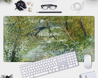Tappetino per mouse grande con dipinto di Van Gogh/Splendido tappetino da scrivania con paesaggio, arte e natura