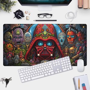 Darth Vader Desk Mat - Colorful and Trippy Gamer Pad - Star Wars Inspired