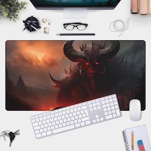 Diablo XL Mouse Pad - Hellish Devil Monster Gaming Desk Mat for Gamers