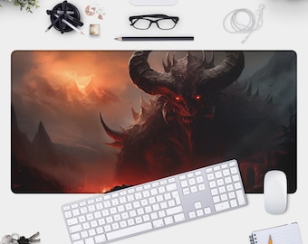 Alfombrilla de ratón Diablo XL - Alfombrilla de escritorio para juegos Hellish Devil Monster para jugadores
