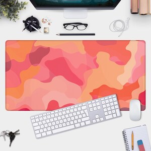 Pink Camo Aesthetic Desk Pad - Trendy Gamer Mat for Minimalistic Workspaces