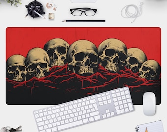Vintage Skulls Gamer Pad | Gothic Desk Mat for Gaming Enthusiasts