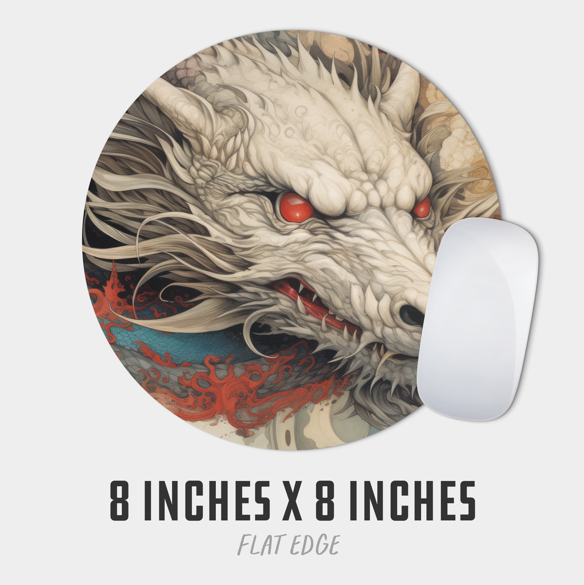Dragon Ruler Mat Japanese Dragon Desk Mat - Colorful Background Gamer Pad - Etsy