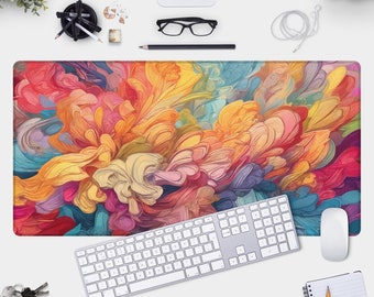 Rainbow Desk Mat – Kleurrijke abstracte gamer- en muismat