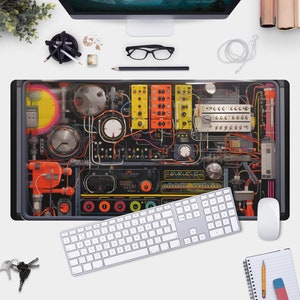Machine Desk Mat - Colorful Controls and Technical Design