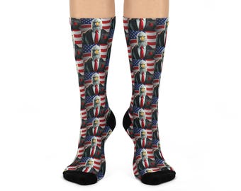 Patriotic Bald Eagle DTG Cushioned Crew Socks | Bold and Comfortable Design