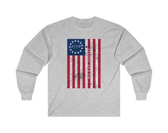 We The People Betsy Ross Flag Cotton Long Sleeve Tee