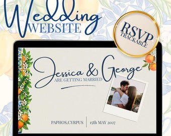 Destination Wedding Website Template: Editable Canva RSVP Website
