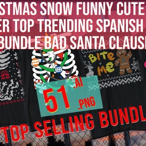 クリスマス 雪 面白い 悪いサンタ スペイン語 トップトレンド 2024 デジタルデザイン Ai PNG ベストセラー