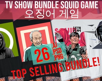 TV Show Bundle Squid Season 2 print on demand Digital Design Ai Png best seller
