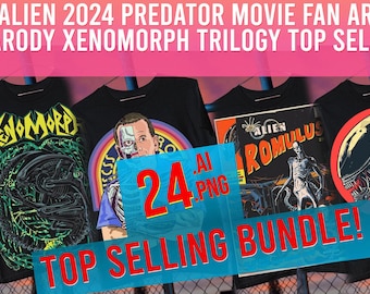 Alien Predator Movie  Xenomorph Wear Top Trending  Best Seller  print on demand Digital Design Ai Png