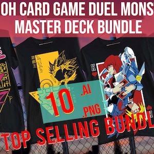 Yugioh Card Game Duel Monster Master Deck print on Demand Digital Design Ai Png Bestseller