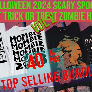 halloween 2024  Vol. 2 scary scpooky ghost trick or treat best seller top trending bundle print on demand Digital Design Ai Png