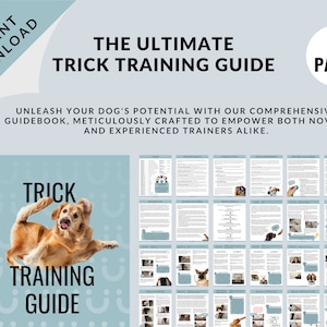 Uitgebreide trainingsgids voor hondentrucs | Stapsgewijze foto-indeling | Bereik uw trainingsdoelen | Digitale downloadbundel