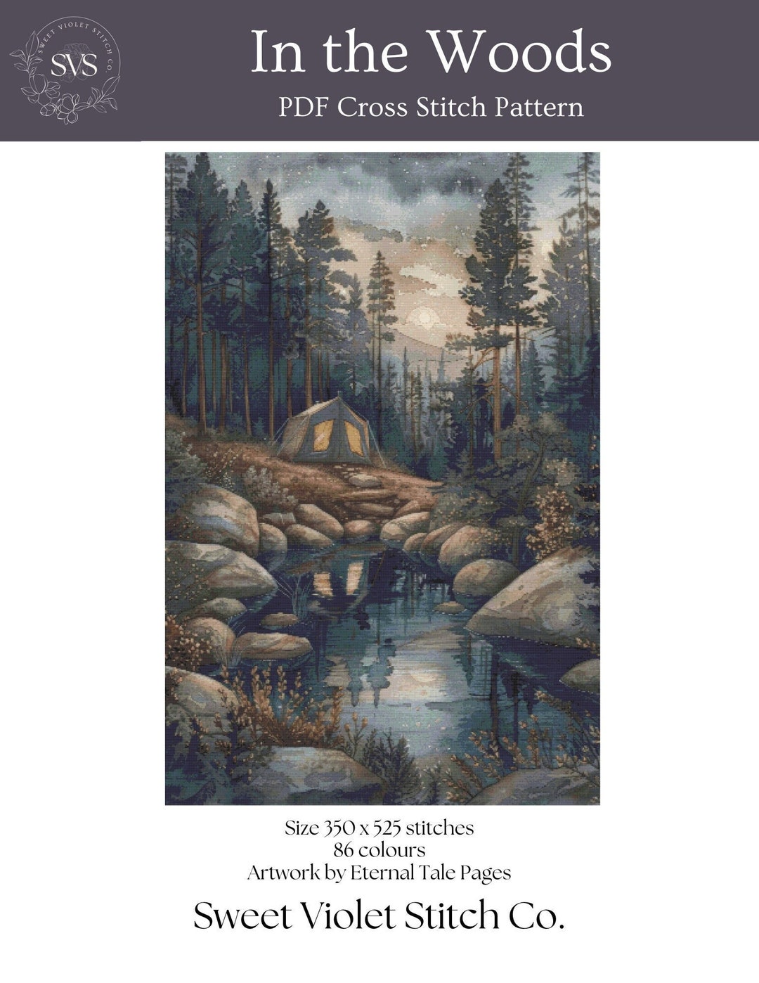 In the Woods - Cross Stitch Pattern - Full Coverage - PDF Digital ...