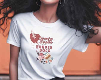 True Crime Shirt, Murder Shows Tee, Comfy T-Shirt, Comfy Socks and Murder Docs, Gift for True Crime Fans