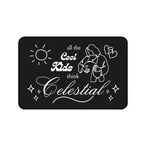 Piense en la alfombrilla de escritorio celestial, citas SUD, decoración cristiana, alfombrilla de computadora, alfombrilla de ratón, regalos para jóvenes, regalo para el programa juvenil, regalo de campamento para niñas a granel