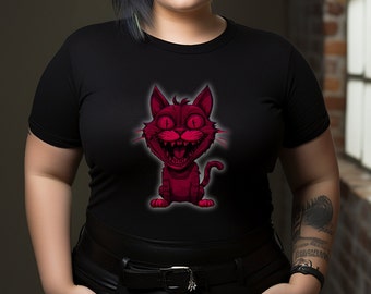 Psychedelic Weirdcore Cat T-Shirt | Vaporwave Aesthetic | Trippy Alt Clothing | Grunge Clothes | Harajuku Punk | Rave Gear