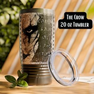 The Crow Movie Tumbler, The Crow Cup, Crow Glass, Brandon Lee, Eric Draven, Gothic Tumbler, 90s Movies, Crow Fan