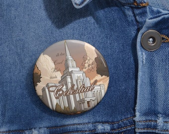 Think Celestial Pin Button, HLT-Tempel Ideen, Konferenzgespräche, Präsident Nelson Zitate, HLT-Jugendprogramm Geschenk, Geschenk für junge Frauen, Tempel