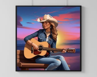 Küsten Cowgirl druckbare Poster Druck, Stiefel Trendige, Preppy Cowgirl Wohnheim Zimmer Wand Kunst Dekor, Girly digitaler Download Boot Print, Sorority