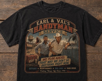 Tremors Tshirt, Movie Buff Gift, Vintage Handyman Illustration Tee | Retro Workshop Shirt